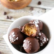 gluten free vegan salted chocolate peanut butter truffles