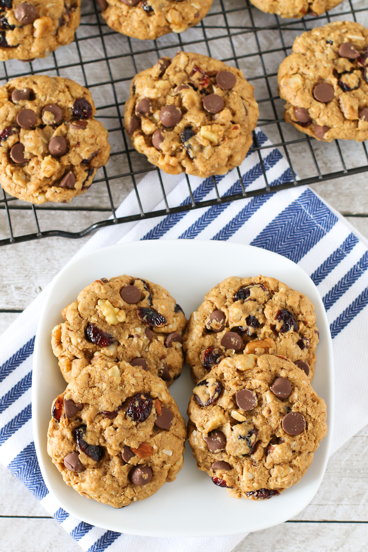 Gluten Free Vegan Trail Mix Cookies. These cookies are pack with nuts, dried fruit, coconut and of course, chocolate chips! 