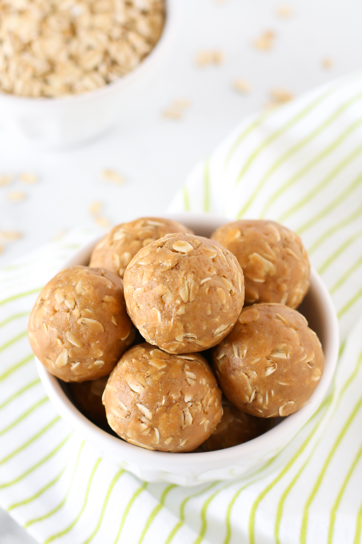 Peanut Butter Energy Bites. These little bites are made with just 4 ingredients. Easy-peasy!