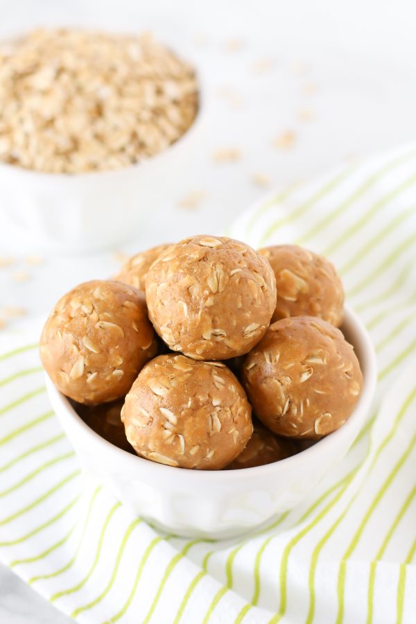 Peanut Butter Energy Bites. These little bites are made with just 4 ingredients and are great for on-the-go!