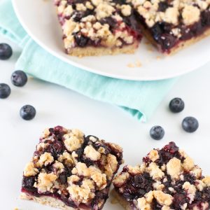 Gluten Free Vegan Blueberry Crumb Bars. Layers of soft, oat crumble and juicy, sweet blueberries with a touch of cinnamon.