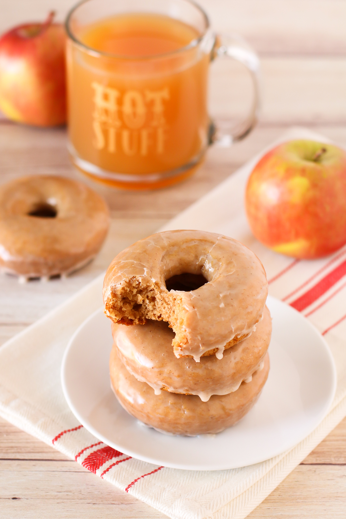 Gluten Free Vegan Baked Apple Cider Donuts. Tender apple cider donuts with a simple cinnamon glaze. This recipe is fall-tastic!