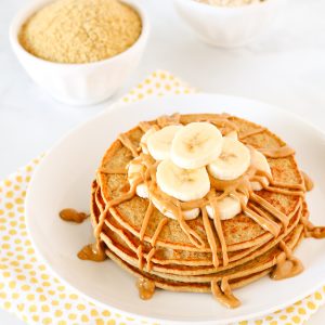 Gluten Free Vegan Blender Pancakes. A quick and easy pancake batter, made in the blender and ready in minutes. Great for those busy mornings!