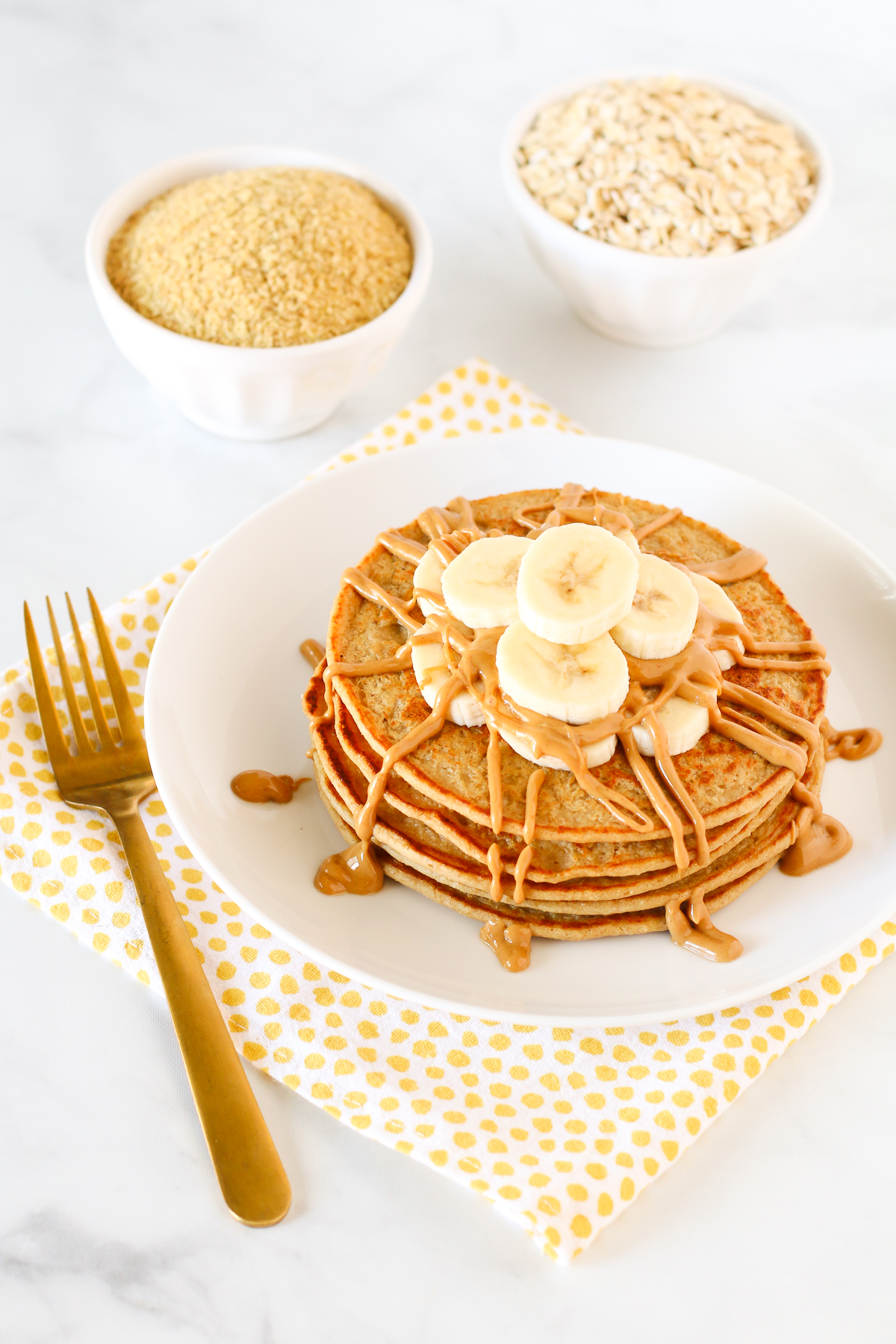 Gluten Free Vegan Blender Pancakes. A quick and easy pancake batter, made in the blender and ready in minutes. Great for those busy mornings!