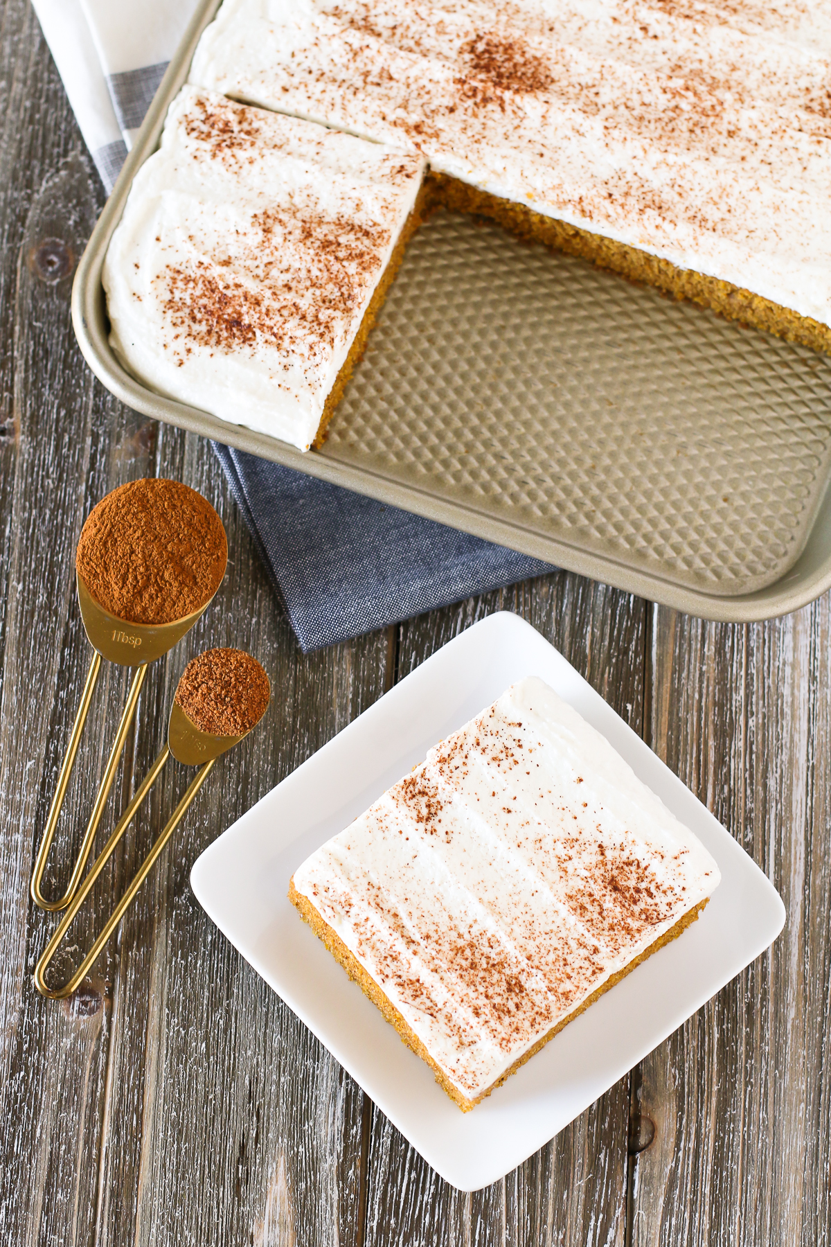 Gluten Free Vegan Pumpkin Bars. Moist pumpkin cake with all the fall spices, topped with the creamiest dairy free cream cheese frosting. this fall dessert is HEAVEN!