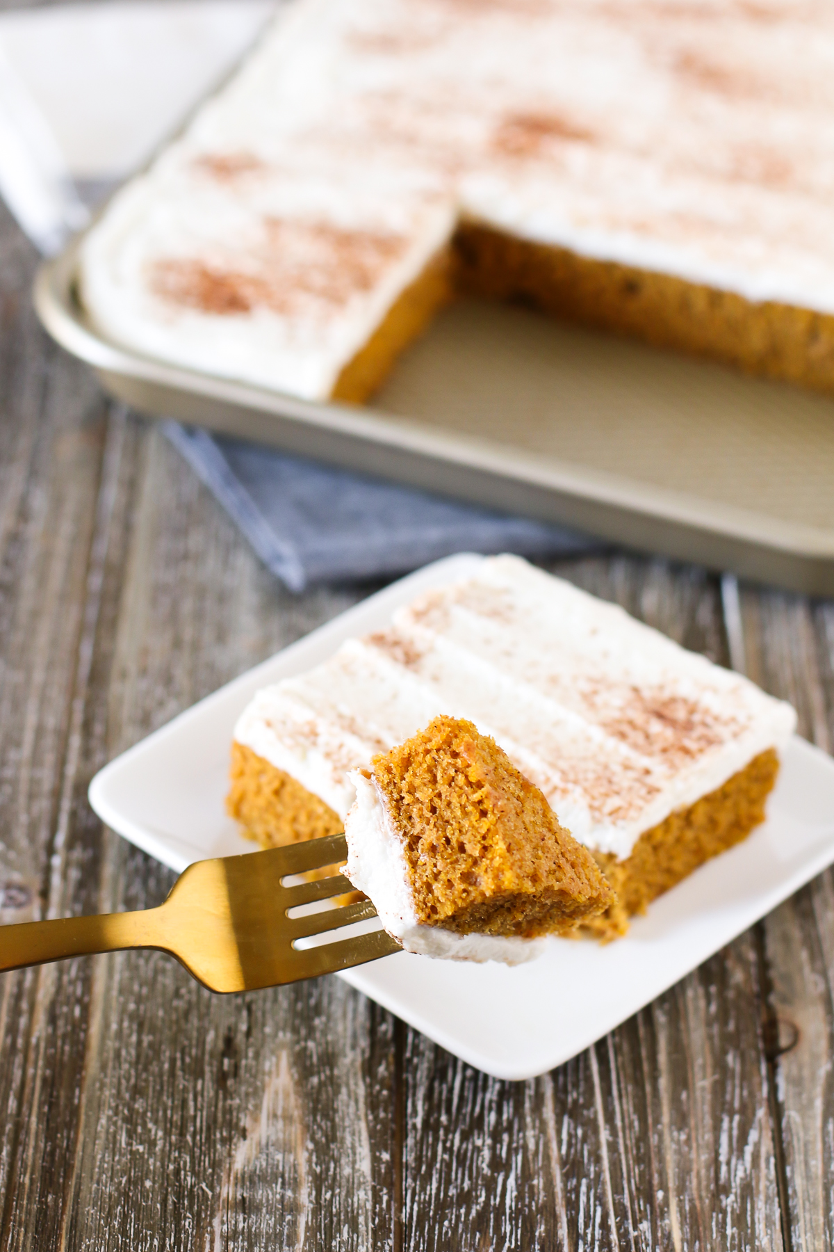 Gluten Free Vegan Pumpkin Bars. Moist pumpkin cake with all the fall spices, topped with the creamiest dairy free cream cheese frosting. this fall dessert is HEAVEN!