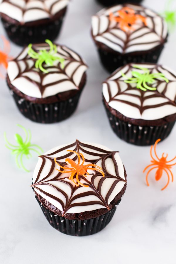 Gluten Free Vegan Chocolate Spiderweb Cookies. The kids will not be able to resist these SPOOKALICIOUS allergen-free cupcakes!