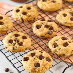 Gluten Free Vegan Pumpkin Chocolate Chip Cookies. Pumpkin, chocolate, spice and everything nice. That’s what these cookies are made of!