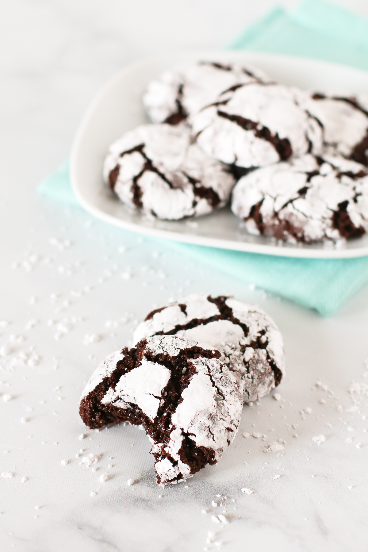 Gluten Free Vegan Chocolate Crinkle Cookies. The classic chocolate cookie, coated in powdered sugar and oh so fudgy. 