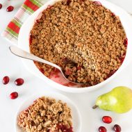 gluten free vegan cranberry pear crisp