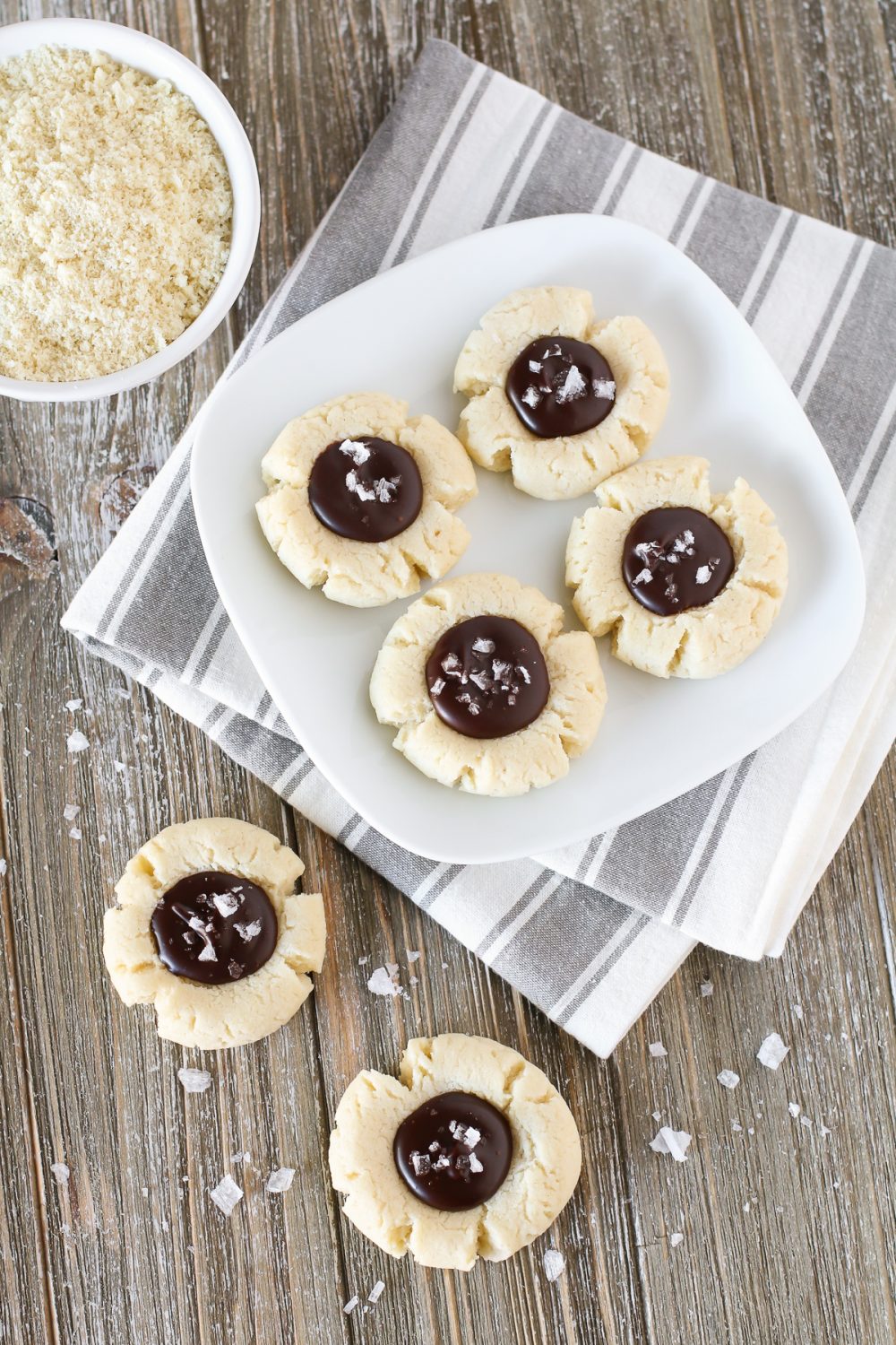 gluten free vegan salted chocolate almond thumbprint cookies2 - Sarah ...
