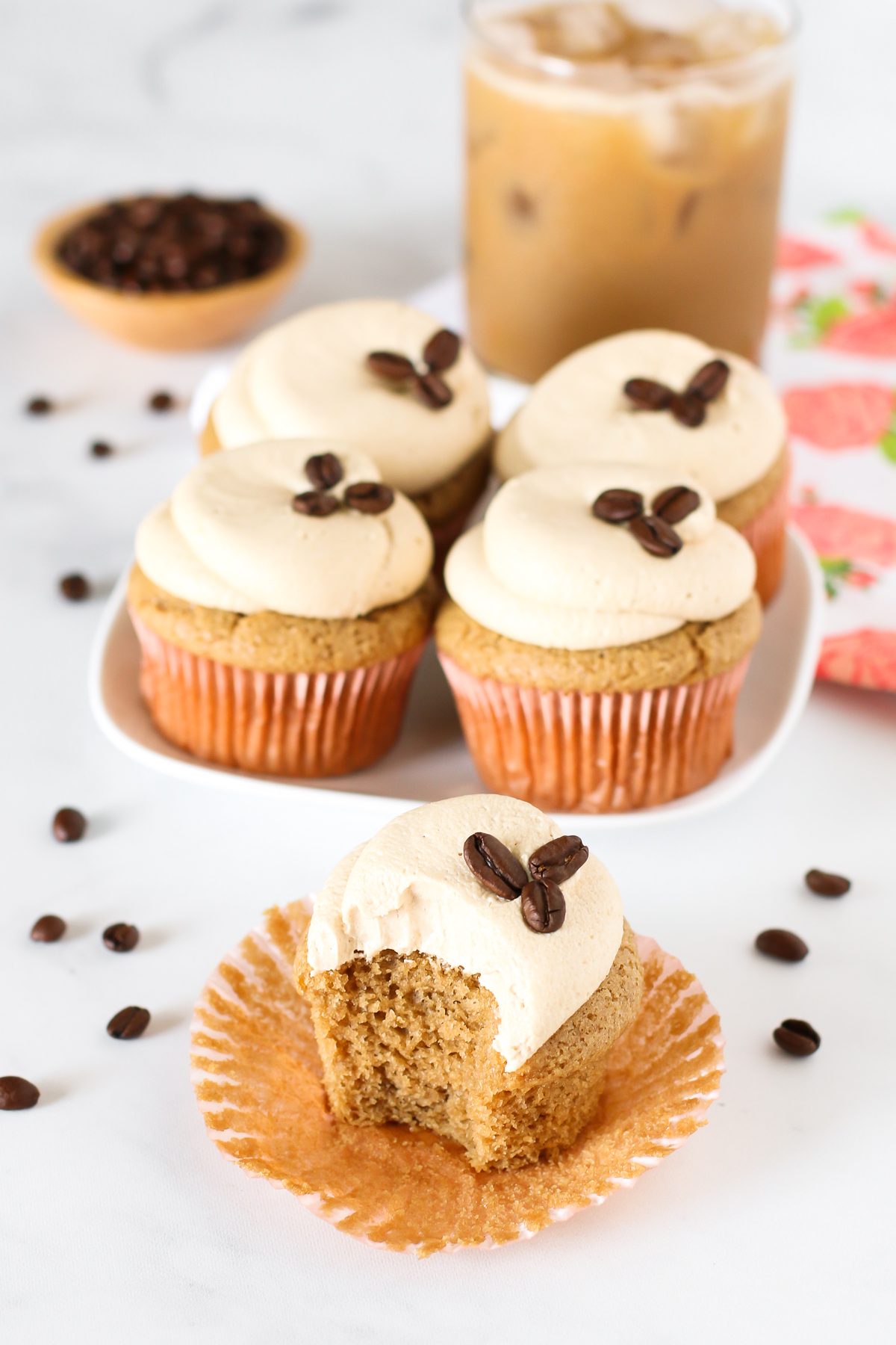 Gluten Free Vegan Vanilla Latte Cupcakes. Fluffy coffee cupcakes with a vanilla espresso buttercream. A coffee lovers dream!