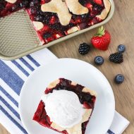 gluten free vegan triple berry slab pie