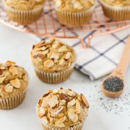 gluten free vegan almond poppyseed muffins