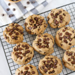 These gluten free vegan big fat chocolate chip cookies totally hit the spot. Gooey on the inside and loaded with chocolate chips!