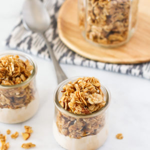 Gluten Free Honey Almond Granola. Crunchy, sweet and the perfect breakfast treat!